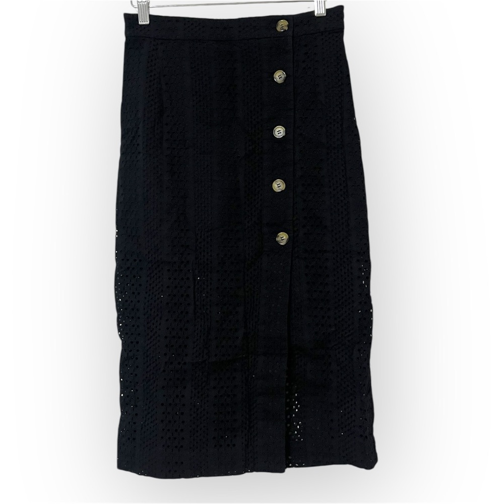 & other Stories Eyelet Midi skirt Black